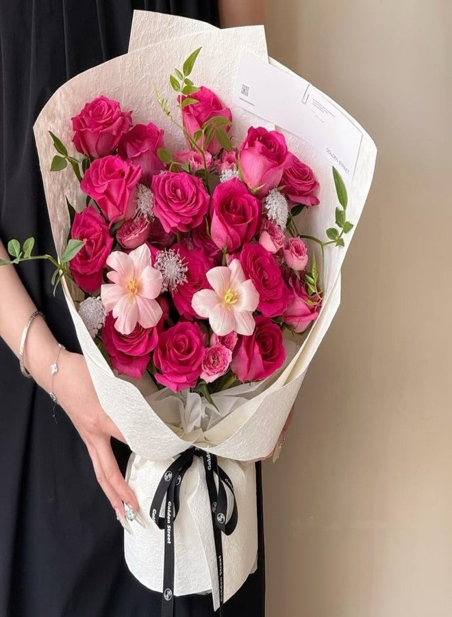 BBJ WRAPS Handmade Textured Flower Wrapping Paper, Micro-Waterproof Floral Bouquet Wrapping Paper, Ideal Thick Flower Paper for Bouquets Floral Arrangements, 5 Sheets, 22.8 × 22.8 Inch - Image 4